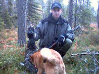 Greate grouse hunting with Finnish spitz